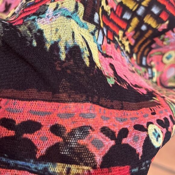 FUZZI stitch print tulle fringe dress, size M! - Picture 8 of 10